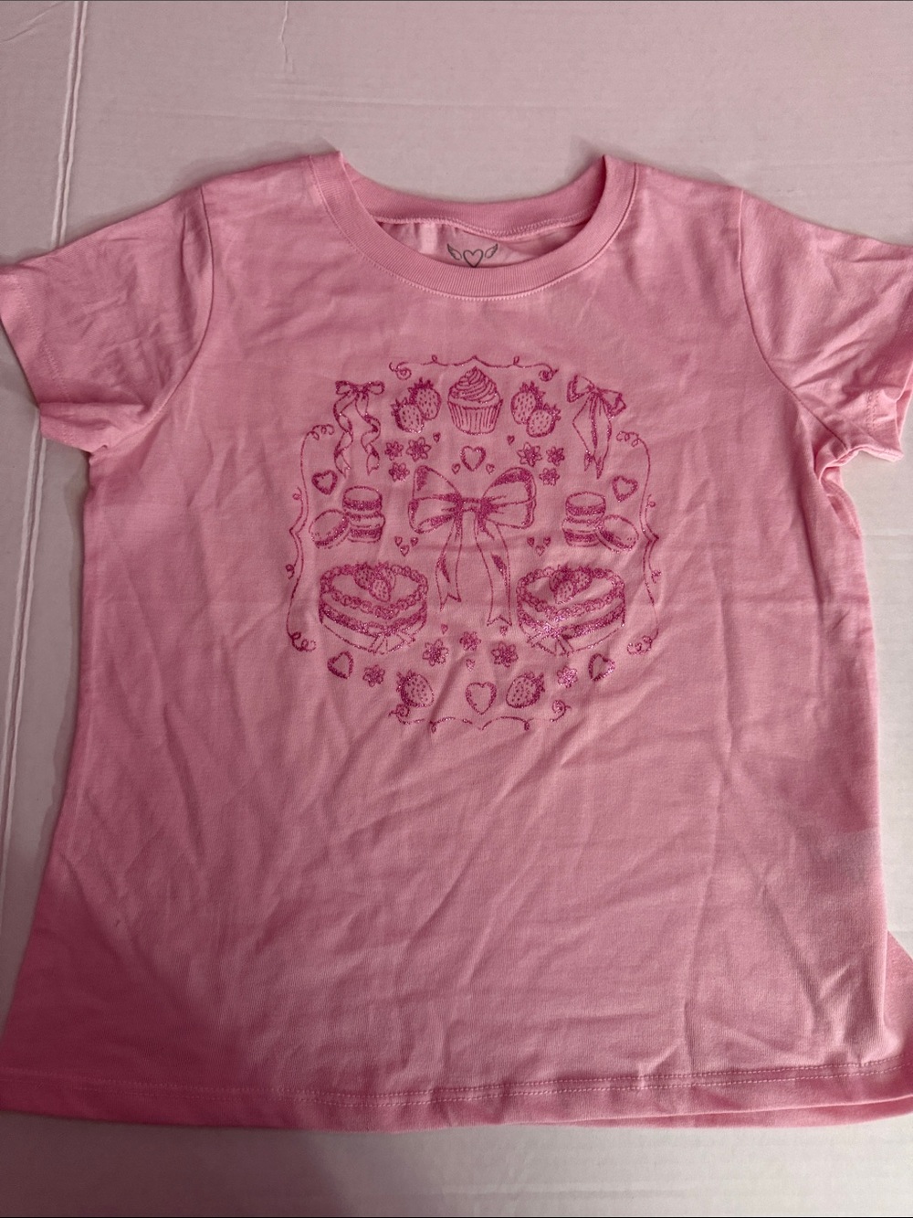 Girls' Pink Dessert Graphic Short Sleeve Tee